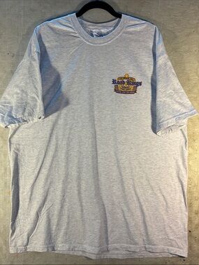 Light Gray Short-Sleeve Tee with Small Chest Graphic